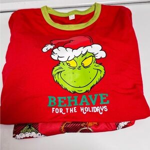 Red Grinch Holiday Pajamas Kids